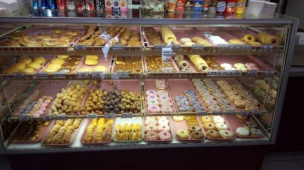 The selection at Mustang Donuts