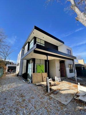 Hilltop luxury custom home under construction