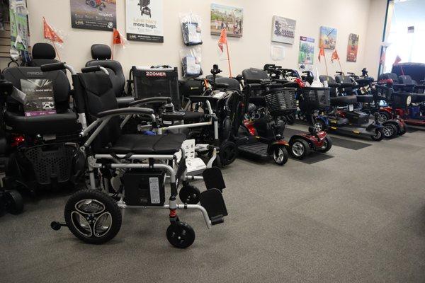 MedServ has a large stock of Mobility Scooters and Power Wheelchairs to try before you buy!