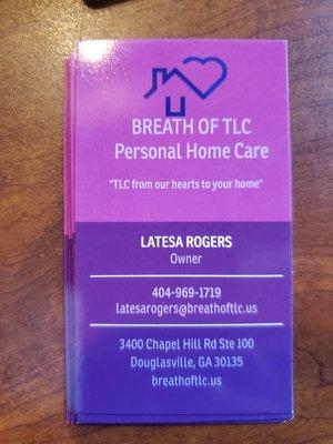 Share our business cards with Tender Loving Care