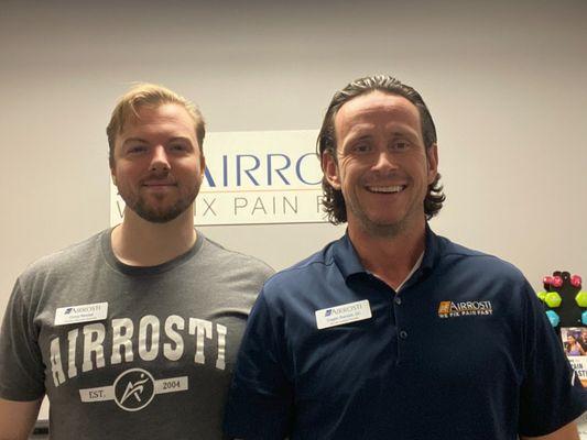 Airrosti Certified Provider Dr. Gary Cagan Randall and Certified Recovery Specialist Corey Rendall.