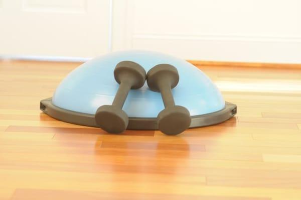 Bosu and Bellicon Rebounders for stability