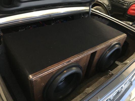 Custom birch box built for 2-15 ZV5's in a 1990 box Chevy