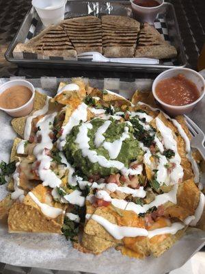 Loaded nachos with guac!