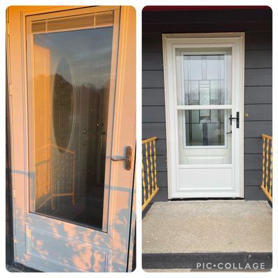 New storm door and entry door for a customer in Canton, MN