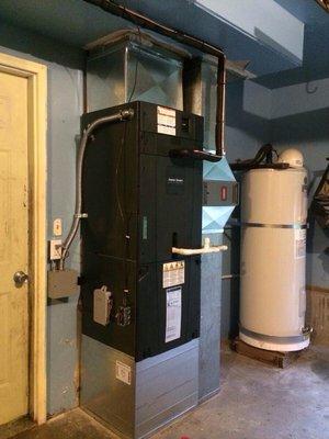 American Standard Tam 7 variable speed air handler with Honeywell electronic air cleaner.