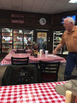 Eating area in local General Store.