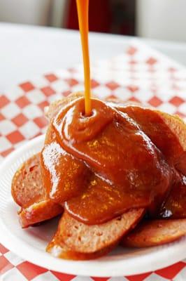 Hot Link Sausage with Smokey BBQ Sauce