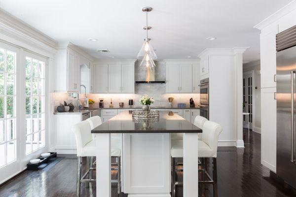 A beautiful white shaker kitchen