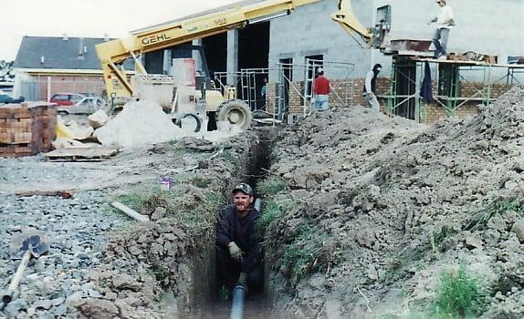 Mark Parker connecting a sewer lateral