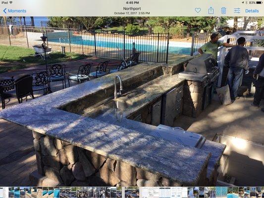 COMPLETED  BAR / BARBECUE ,GRANITE TOP