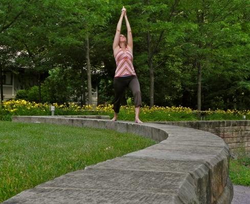 Virabhadasana (warrior) at the park