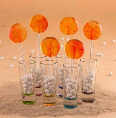 I had the orange sunrise tequila lollipops.