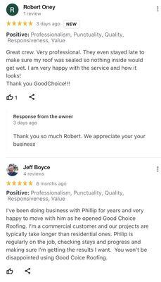 Love those 5 Star Reviews! From Google Page.