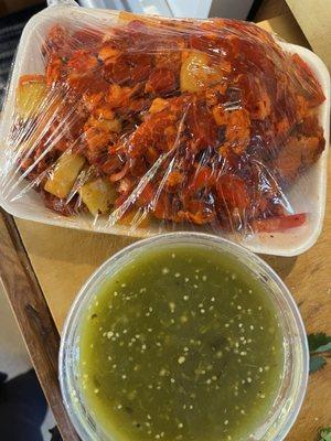 Al pastor & green salsa (from butcher/deli counter)