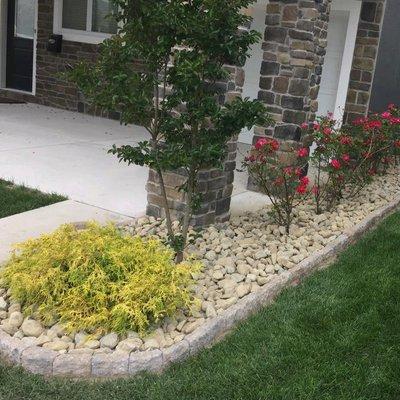 Hardscaping and rock "mulch" to solve drainage problems