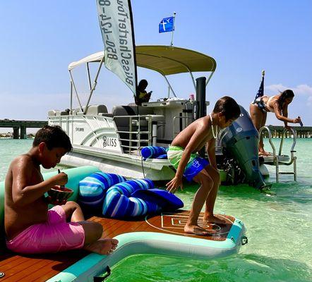 Family time at Crab Island