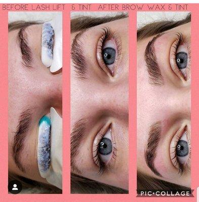 Lash lift lash tint and eyebrow wax& tint