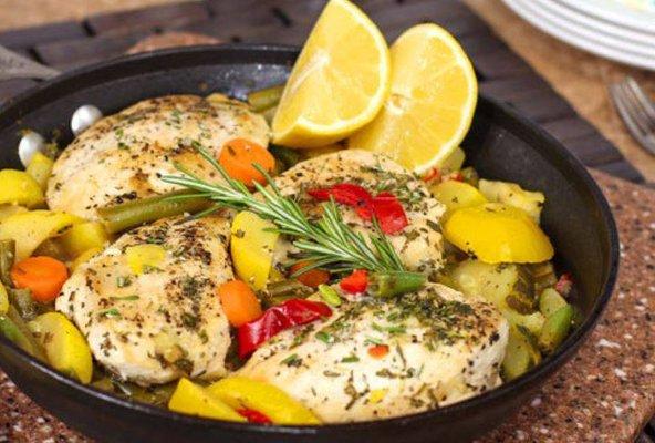 Chicken Breasts with Lemon Rosemary