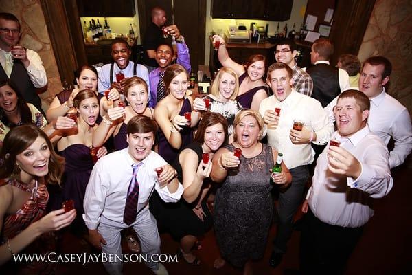 group photo at villa wedding