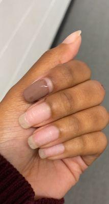 After I had to try and file my nails to make them somewhat smooth, and add nail oil to help them become less fragile.