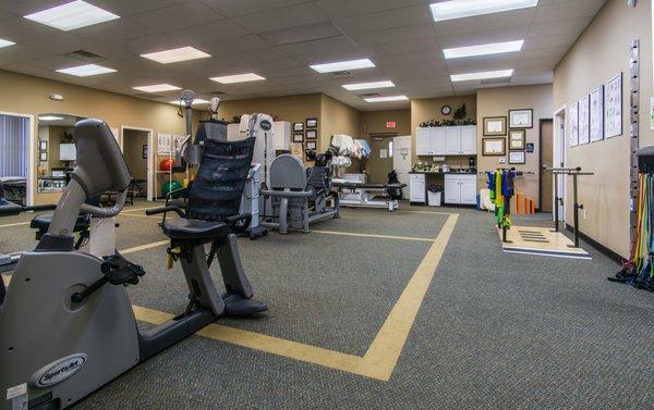 View of main gym area at Brostrom Physical Therapy