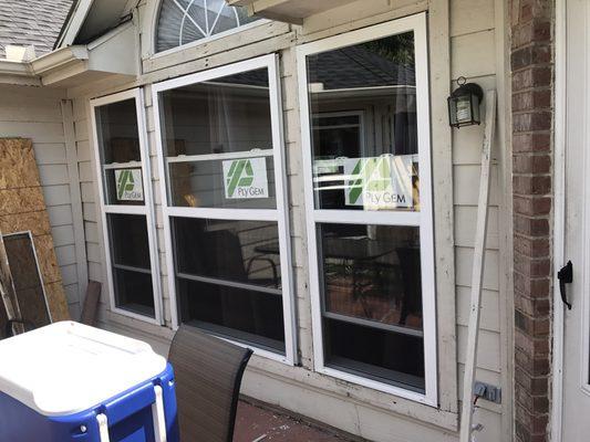 Hail damage replaced windows