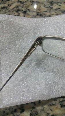 My glasses, good as new. The spring was re-welded!