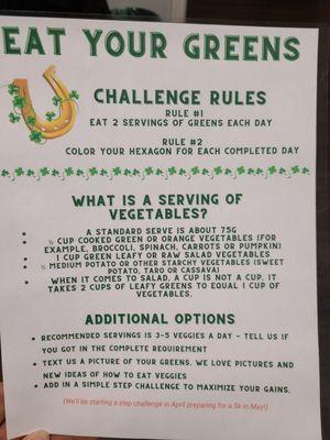 March Challenge - Eat Your Greens!