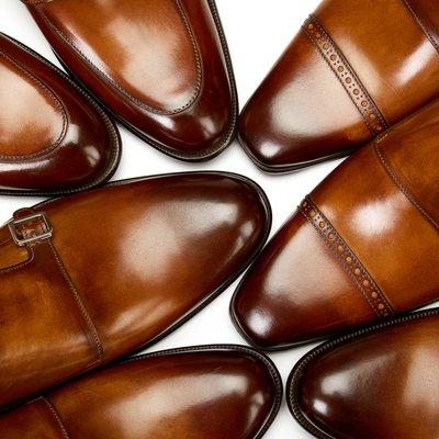 Product photography of mens dress shoes for e-commerce and social media