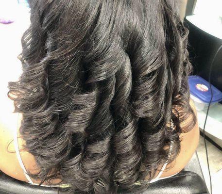 Silk pressed and curled