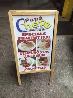 Papá Chepe specials