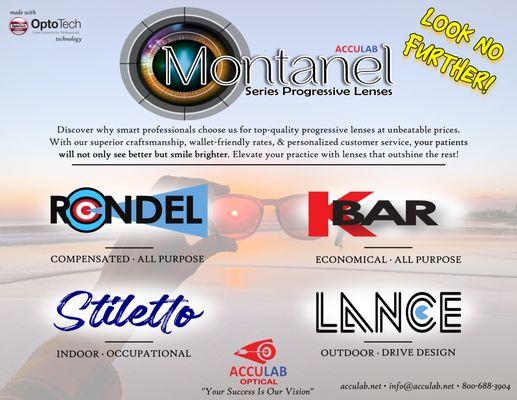 Montanel Progressive Lens Line from AccuLab