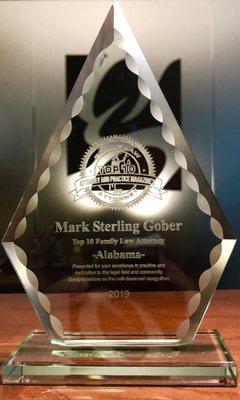 Mark Sterling Gober is honored to be named as one of the 10 best family law practices in Alabama by Attorney and Practice Magazine.