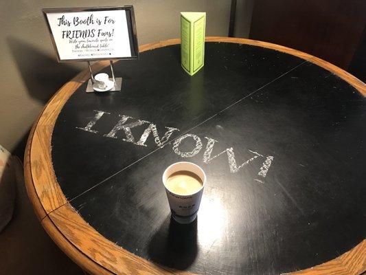 "Friends" chalkboard table. Write your favorite quote