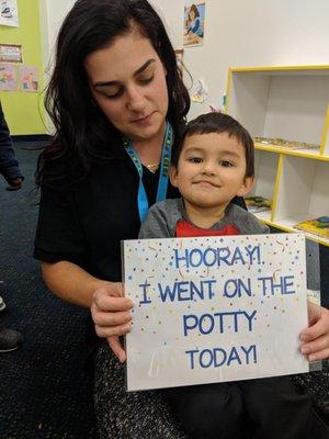 Potty training is fun at TLE of North Haledon!