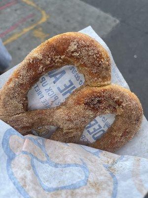 Cinnamon sugar pretzel