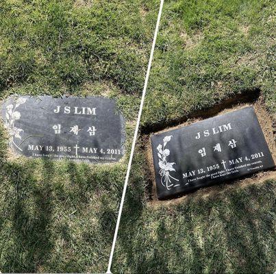 Before and after Stone restoration