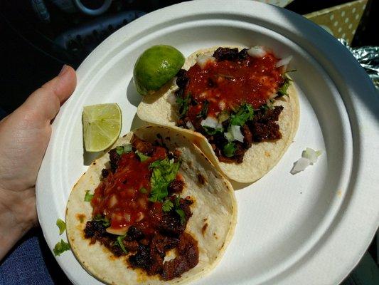 Al Pastor tacos with everything!  SO GOOD