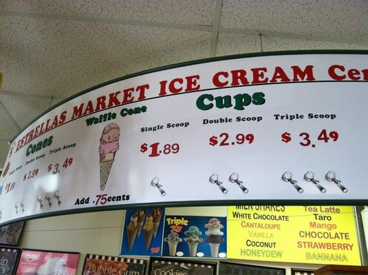 Ice cream prices