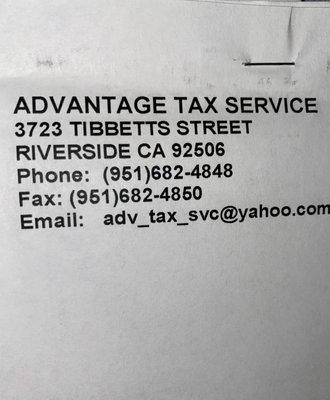 Advantage Tax Service. Customer for 20-21 years...BEST in SoCal. Call Clinton Young. Tell him Natalie sent you...he'll be happy to hear it.