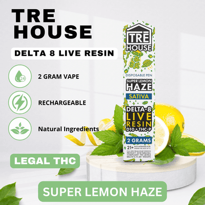 Tre House Delta 8 Live Resin Vapes, Legal THC Vapes, Delta 8 Vapes