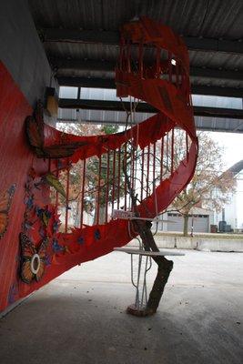 Stairway sculpture.