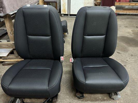 Black leather seats for a Chevy Silverado