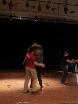 Fun watching friends swing dancing