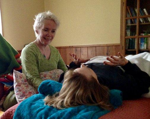 Biodynamic craniosacral therapy session.