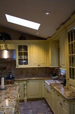 Finished kitchen renovation with skylight