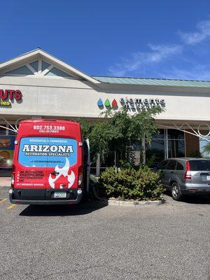 A local elements massage that had some accidental water damage overnight. Employees came in the morning to open and found a big watery mess.