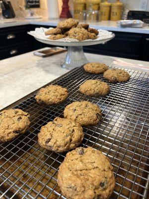 Raisin oatmeal cookies for our guests!