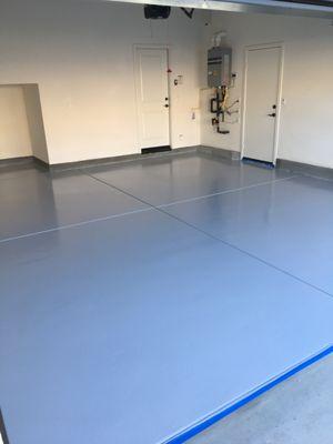 Garage epoxy flooring.